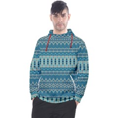 Boho Blue Teal Striped Men s Pullover Hoodie by SpinnyChairDesigns