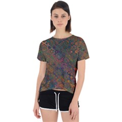 Boho Floral Pattern Open Back Sport Tee by SpinnyChairDesigns