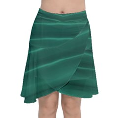 Biscay Green Ombre Chiffon Wrap Front Skirt by SpinnyChairDesigns