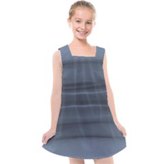 Faded Denim Blue Grey Ombre Kids  Cross Back Dress by SpinnyChairDesigns