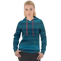 Teal Blue Ombre Women s Overhead Hoodie by SpinnyChairDesigns