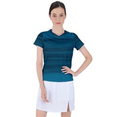 Teal Blue Ombre Women s Sports Top by SpinnyChairDesigns