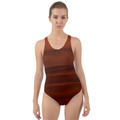 Cinnamon And Rust Ombre Cut-out Back One Piece Swimsuit by SpinnyChairDesigns