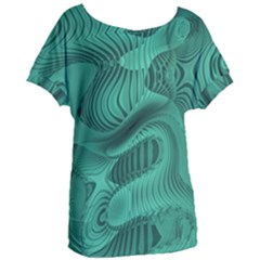 Biscay Green Swirls Women s Oversized Tee by SpinnyChairDesigns