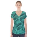 Biscay Green Swirls Short Sleeve Front Detail Top View1