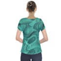 Biscay Green Swirls Short Sleeve Front Detail Top View2