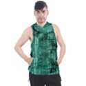 Biscay Green Black Textured Men s Sleeveless Hoodie View1