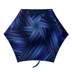 Indigo And Black Stripes Mini Folding Umbrellas by SpinnyChairDesigns