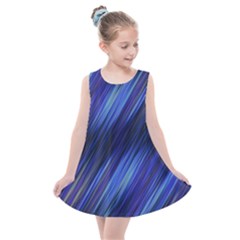 Indigo And Black Stripes Kids  Summer Dress by SpinnyChairDesigns