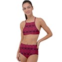 Boho Red Black Pattern High Waist Tankini Set View1