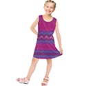 Magenta Blue Stripes Kids  Tunic Dress View1