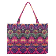 Boho Colorful Pattern Zipper Medium Tote Bag by SpinnyChairDesigns