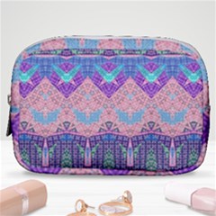 Boho Patchwork Violet Pink Green Make Up Pouch (small) by SpinnyChairDesigns