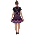 Boho Magenta Black Pattern Velvet Suspender Skater Skirt View2