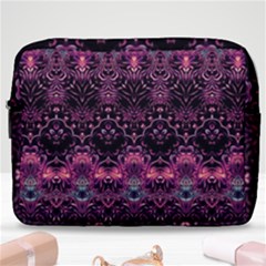 Boho Magenta Black Pattern Make Up Pouch (large) by SpinnyChairDesigns