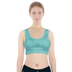 Boho Teal Pattern Sports Bra With Pocket by SpinnyChairDesigns