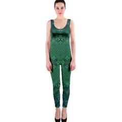 Boho Emerald Green And Blue  One Piece Catsuit