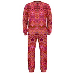 Boho Pink Pattern Onepiece Jumpsuit (men)  by SpinnyChairDesigns