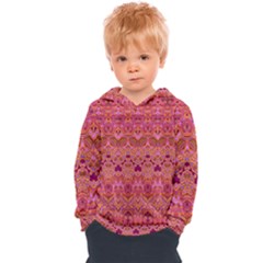 Boho Pink Pattern Kids  Overhead Hoodie by SpinnyChairDesigns