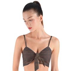 Boho Chocolate Brown Woven Tie Front Bralet by SpinnyChairDesigns