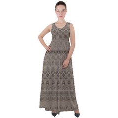 Boho Khaki  Empire Waist Velour Maxi Dress by SpinnyChairDesigns