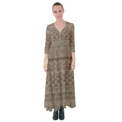 Boho Khaki  Button Up Maxi Dress by SpinnyChairDesigns