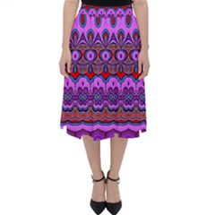 Boho Magenta Pattern Classic Midi Skirt by SpinnyChairDesigns