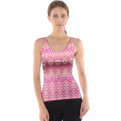 Boho Pink Floral Pattern Tank Top by SpinnyChairDesigns