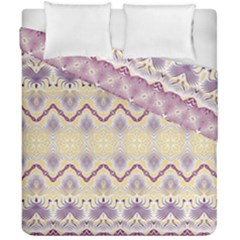 Boho Violet Yellow Duvet Cover Double Side (california King Size) by SpinnyChairDesigns