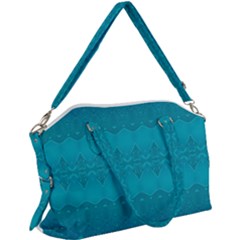 Boho Teal Pattern Canvas Crossbody Bag by SpinnyChairDesigns