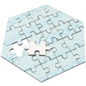 Boho Baby Blue Pattern Wooden Puzzle Hexagon View3