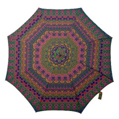 Boho Colorful Pattern Hook Handle Umbrellas (medium) by SpinnyChairDesigns