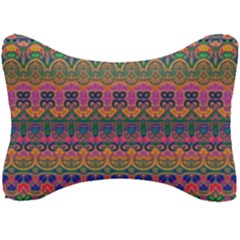 Boho Colorful Pattern Seat Head Rest Cushion by SpinnyChairDesigns