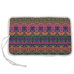 Boho Colorful Pattern Pen Storage Case (m) by SpinnyChairDesigns