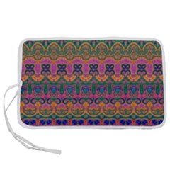 Boho Colorful Pattern Pen Storage Case (l) by SpinnyChairDesigns