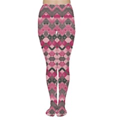 Boho Pink Grey  Tights by SpinnyChairDesigns