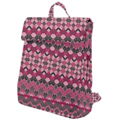 Boho Pink Grey  Flap Top Backpack by SpinnyChairDesigns