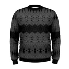 Boho Black Grey Pattern Men s Sweatshirt by SpinnyChairDesigns