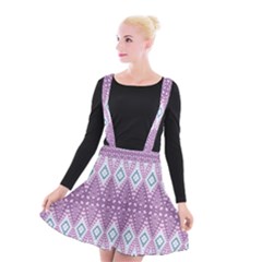 Boho Violet Purple Suspender Skater Skirt by SpinnyChairDesigns