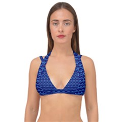 Cobalt Blue  Double Strap Halter Bikini Top by SpinnyChairDesigns