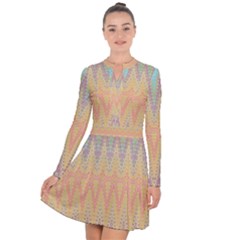 Boho Pastel Colors Long Sleeve Panel Dress by SpinnyChairDesigns