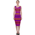 Boho Magenta and Gold Sleeveless Pencil Dress View1