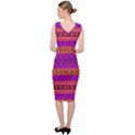 Boho Magenta and Gold Sleeveless Pencil Dress View4