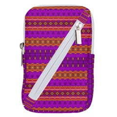 Boho Magenta And Gold Belt Pouch Bag (small) by SpinnyChairDesigns