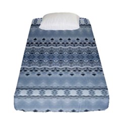 Boho Faded Blue Grey Fitted Sheet (single Size) by SpinnyChairDesigns