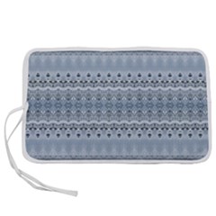 Boho Faded Blue Grey Pen Storage Case (l) by SpinnyChairDesigns