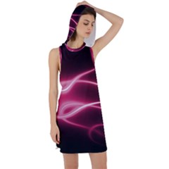 Neon Pink Glow Racer Back Hoodie Dress