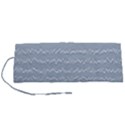 Boho Faded Blue Stripes Roll Up Canvas Pencil Holder (S) View1