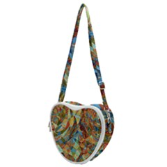 Boho Colorful Mosaic Heart Shoulder Bag by SpinnyChairDesigns