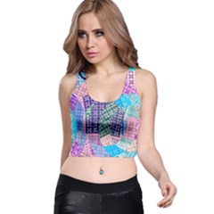 Boho Patchwork Racer Back Crop Top by SpinnyChairDesigns